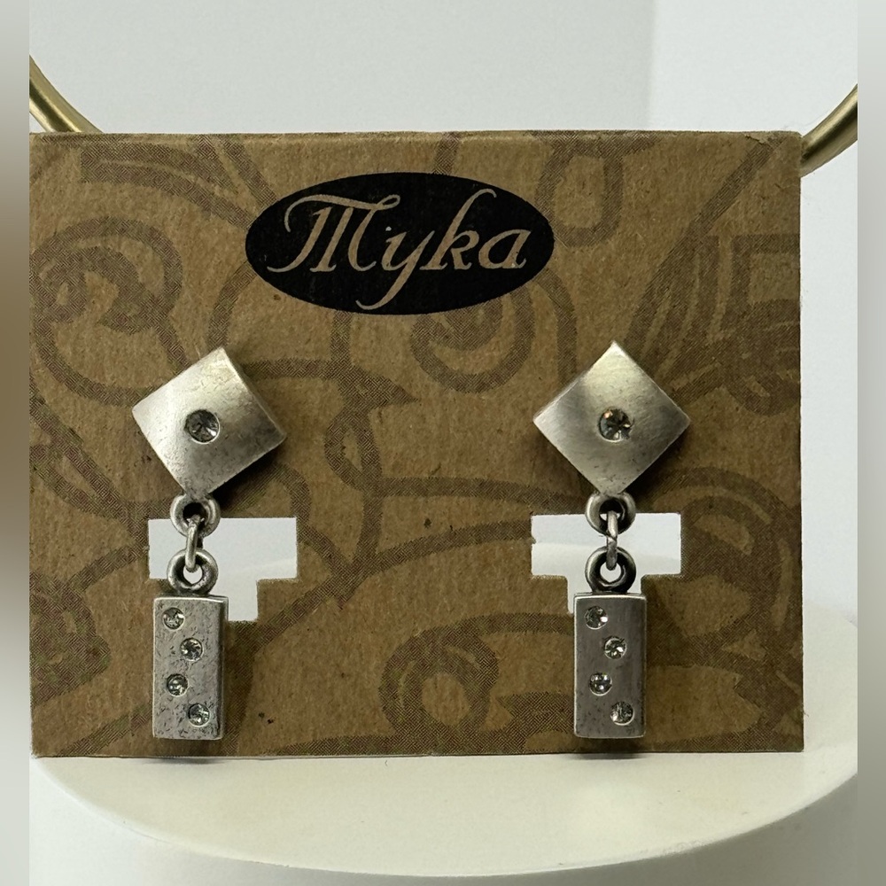 Myka modernist dangle with Crystal Accents earrings